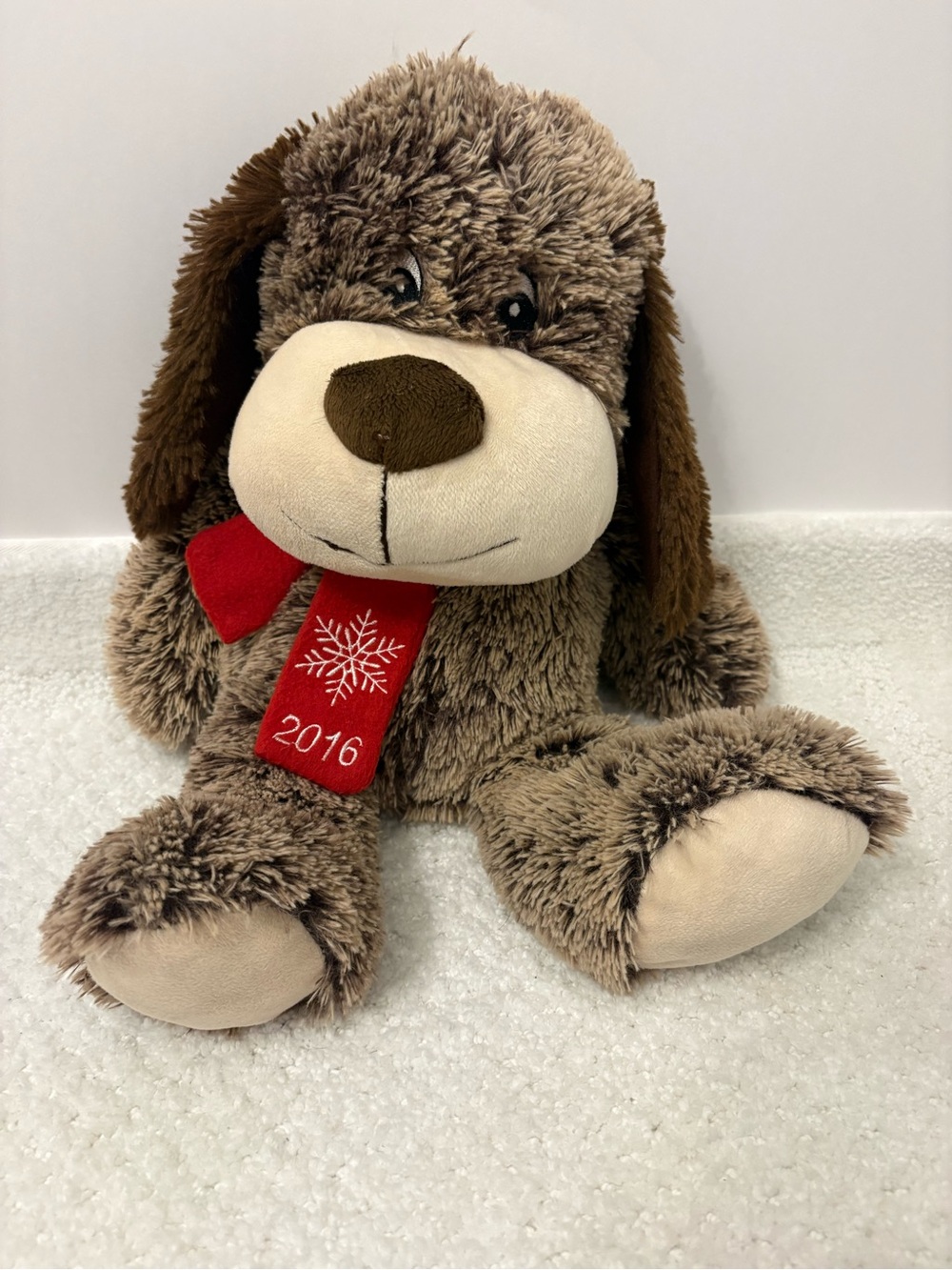 Petsmart Dog Plush Chance Tan Dog Stuffed Animal 17” 2016 Christmas Plushie